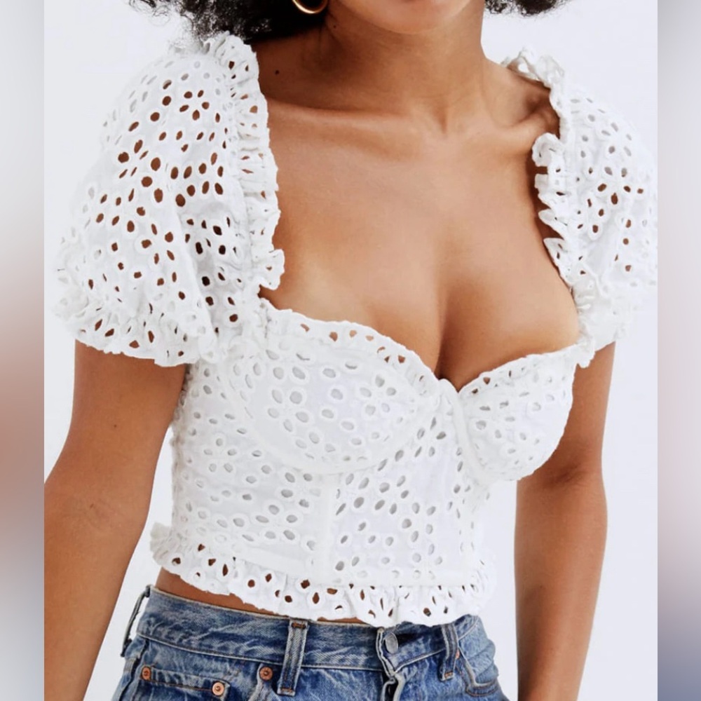 For love and lemons Becca eyelet top size S